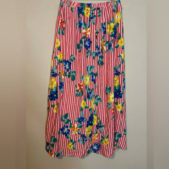 Magic High Low Skirt Size XL Floral Striped - Picture 2 of 3